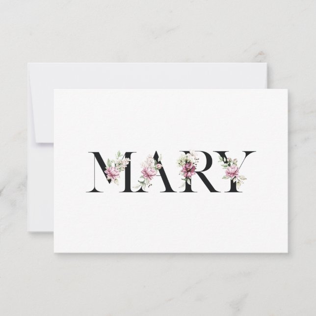 Namn Mary Tack Kort (Framsida)