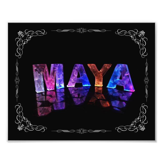 Namn Maya i 3D Ljus (fotografi) Fototryck (Framsidan)