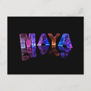 Namn Maya i 3D Ljus (fotografi) Vykort