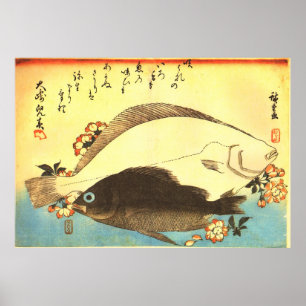 Namn & Mebaru - Hiroshiges japanska fiskutskrift Poster
