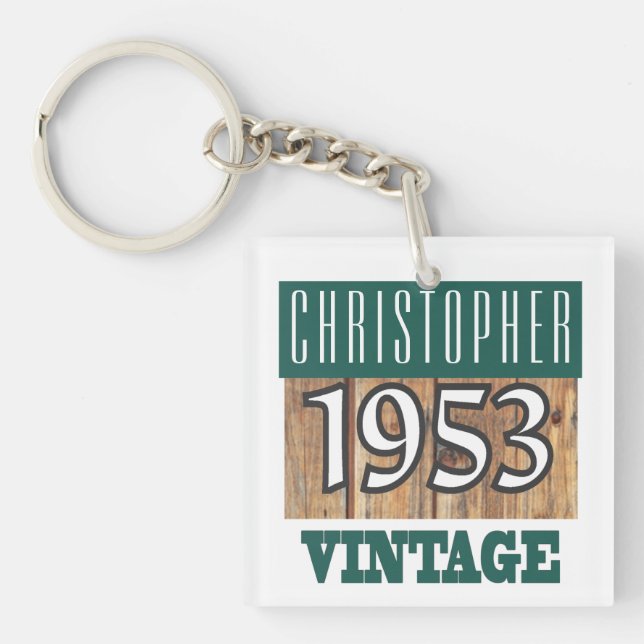 Namn med 1953-Vintagens nyckelkedja (Framsidan)