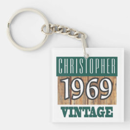 Namn med 1969 års Vintage-nyckelkedja