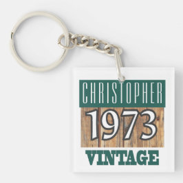 Namn med 1973 års Vintage-nyckelkedja