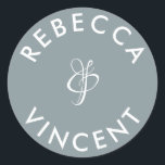 Namn med den minimalistiska Dusty Blue Bröllop Per Runt Klistermärke<br><div class="desc">Den här neutralten i personlig tackar du för att du har bröllopsmärken är ett vackert tillägg till alla bröllop firande. Anpassadets klistermärken är designade för att ge ditt bröllop en personlig beröring eller tack för dina gåvor. De komar i olika former och storlekar. Dessa klistermärken kan också användas för att...</div>