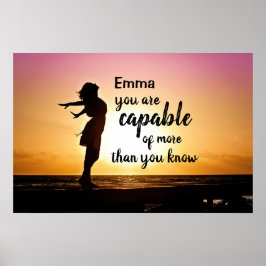 Namn med inspirationskvot Personlig Poster
