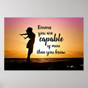 Namn med inspirationskvot Personlig Poster