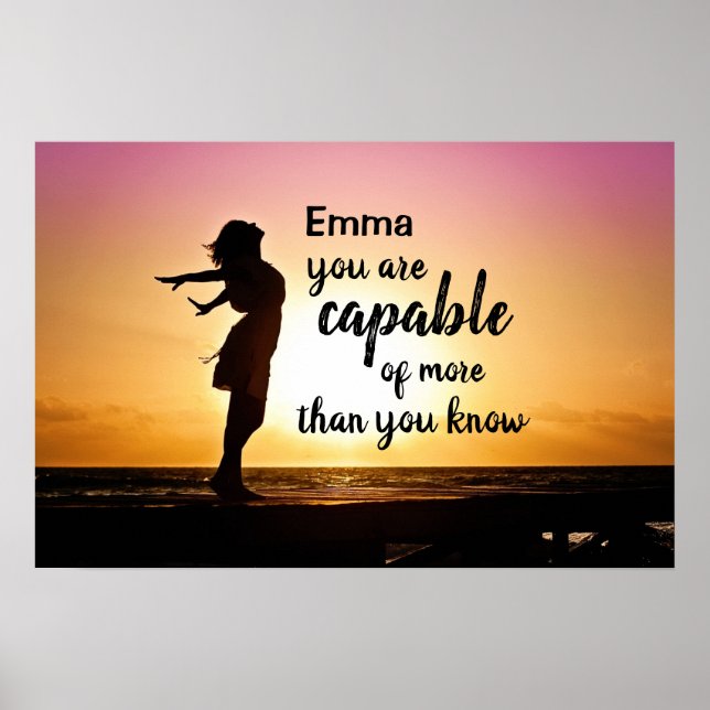Namn med inspirationskvot Personlig Poster (Framsidan)