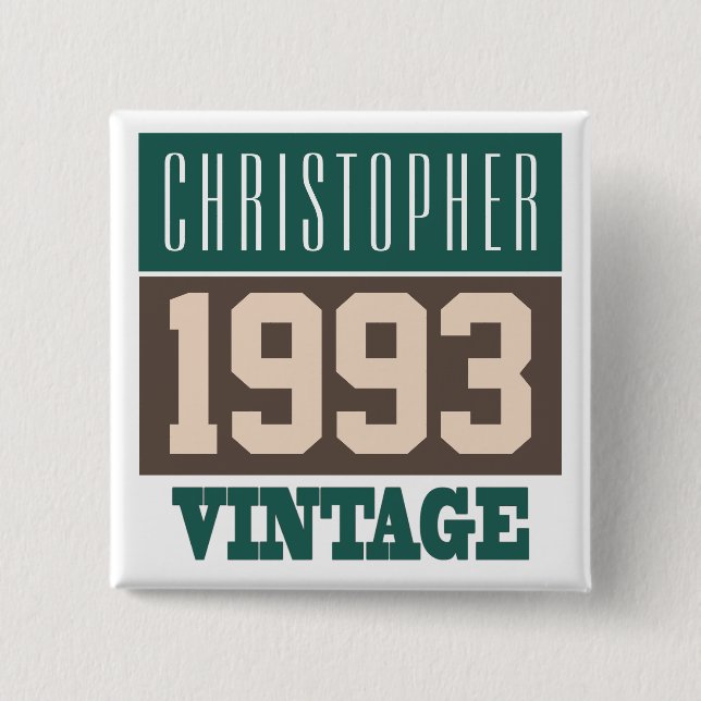 Namn med Knapp för Vintage 1993 (Framsida)
