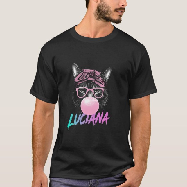 NAMN med söt katt T Shirt (Framsida)