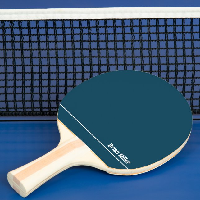 Namn med Thin Rand på Blue Pingisracket (Insitu)