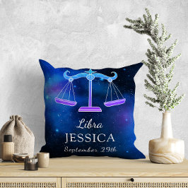 Namn med Zodiac-tecken Libra Gift Dekorativ kudde