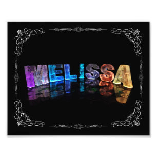 Namn Melissa i 3D Ljus (fotografi) Fototryck