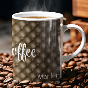 Namn Men, första kaffecitatet Brown 11oz Kaffemugg