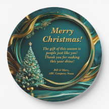 Namn Message Company Grönt Guld Julgran 9"