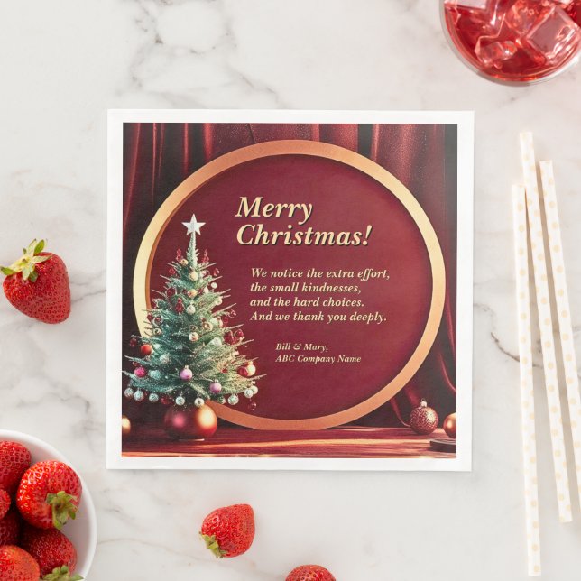 Namn Message Company Red Guld + Julgran Pappersservett (Insitu)