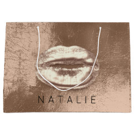 Namn Metall Kiss Läppar Choklate Smala Bronze Guld