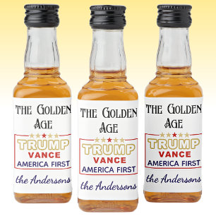 Namn, Mini Flaskor president Trump, Golden Age Spritflaskor Etikett