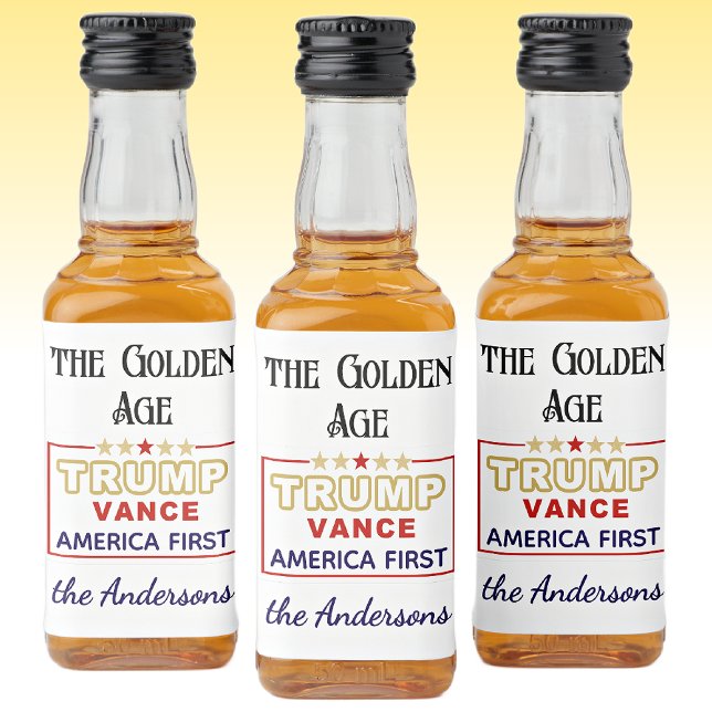 Namn, Mini Flaskor president Trump, Golden Age Spritflaskor Etikett (Skapare uppladdad)