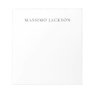 Namn Minimalistisk Modern Enkel Svart Vit Anteckningsblock