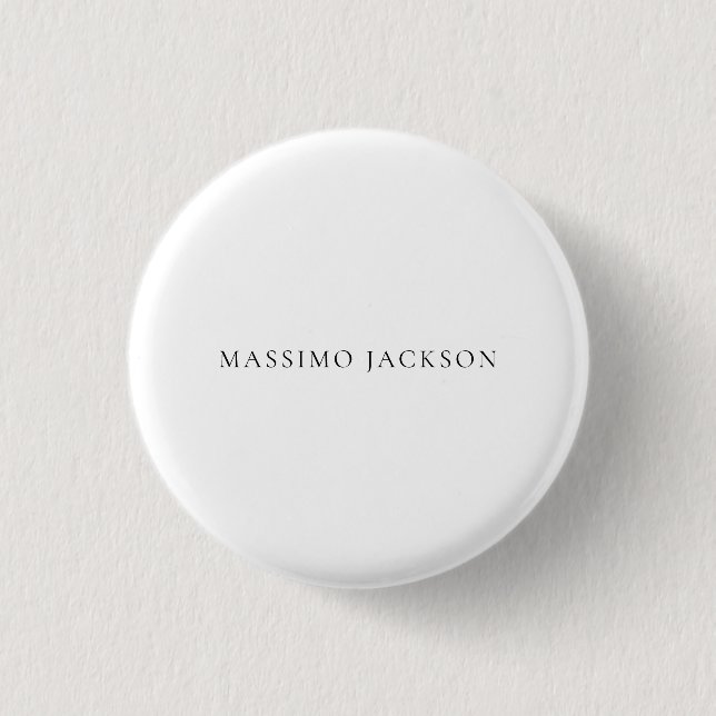 Namn Minimalistisk Modern Enkel Svart Vit Knapp (Framsida)
