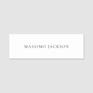 Namn Minimalistisk Modern Enkel Svart Vit Namnbricka