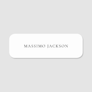 Namn Minimalistisk Modern Enkel Svart Vit Namnbricka
