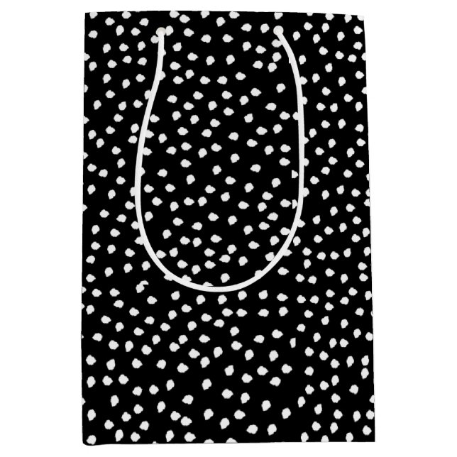 Namn Modern Cute Polka Dot Black and White (Framsidan)
