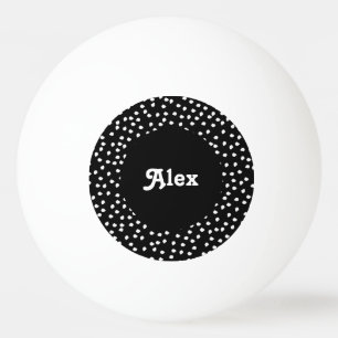 Namn Modern Cute Polka Dot Black and White Pingisboll