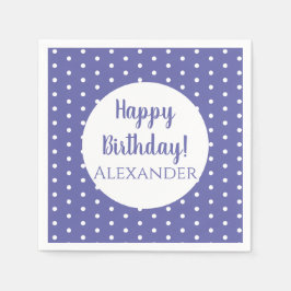 Namn Modern Lila Polka dots Födelsedagsfest Pappersservett