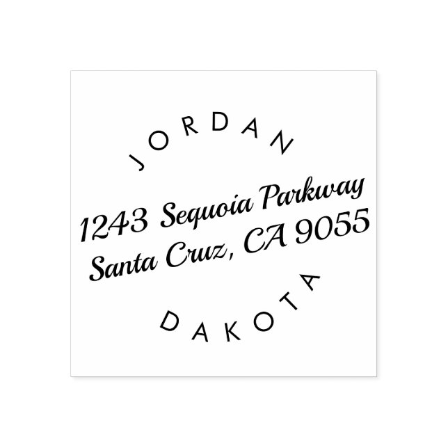 Namn Modern Returadress för par Stämpel (Tryck)