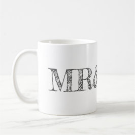 Namn Modern Typography Newlyweds Bröllop Kaffemugg
