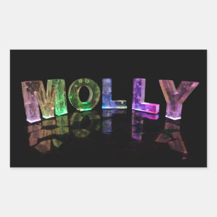 Namn Molly i 3D Ljus (fotografi) Rektangulärt Klistermärke