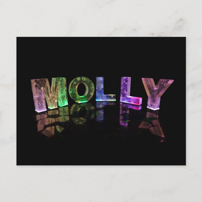 Namn Molly i 3D Ljus (fotografi) Vykort (Framsida)