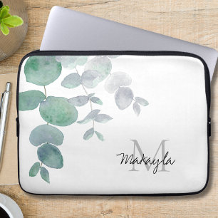 Namn Monogram Eucalyptus Laptop Fodral