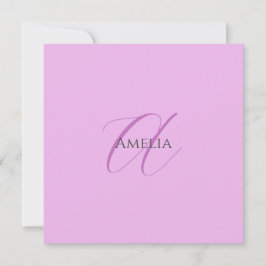 Namn Monogram Initial Brev Orchid & Lilac