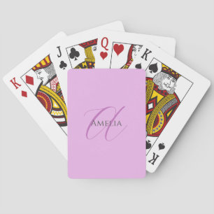 Namn Monogram Initial Brev Orchid & Lilac Casinokort