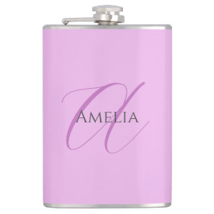 Namn Monogram Initial Brev Orchid & Lilac Fickplunta