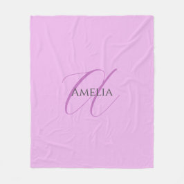 Namn Monogram Initial Brev Orchid & Lilac Fleecefilt