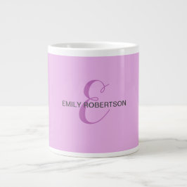 Namn Monogram Initial Brev Orchid & Lilac Jumbo Mugg
