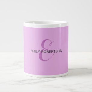Namn Monogram Initial Brev Orchid & Lilac Jumbo Mugg