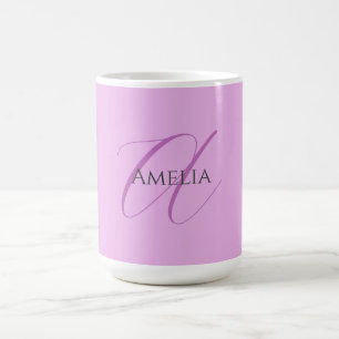 Namn Monogram Initial Brev Orchid & Lilac Kaffemugg