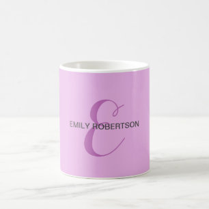 Namn Monogram Initial Brev Orchid & Lilac Kaffemugg