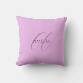 Namn Monogram Initial Brev Orchid & Lilac Kudde