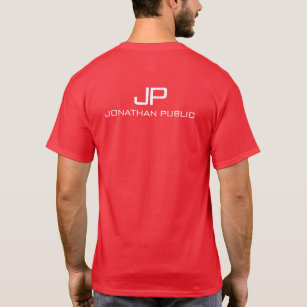 Namn Monogram Manar Modern Red Baksida T Shirt