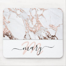 Namn Monogram Marble Ro Rosa White Abstrakt