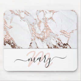 Namn Monogram Marble Ro Rosa White Abstrakt Musmatta