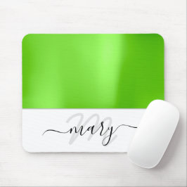 Namn Monogram - minsta färska Grönt - modern moder Musmatta