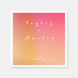 Namn Monogram minsta övertoning Bröllop Pappersservett