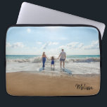 Namn Monogram Photo Laptop Fodral<br><div class="desc">Anpassa den här snyggtens musknapp genom att byta ut fotot mot ett eget och lägga till ditt namn eller monogram.</div>