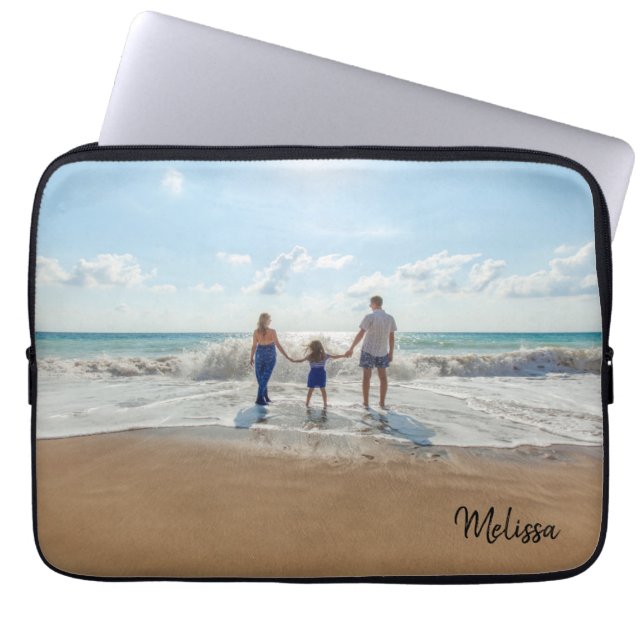 Namn Monogram Photo Laptop Fodral (Framsidan)